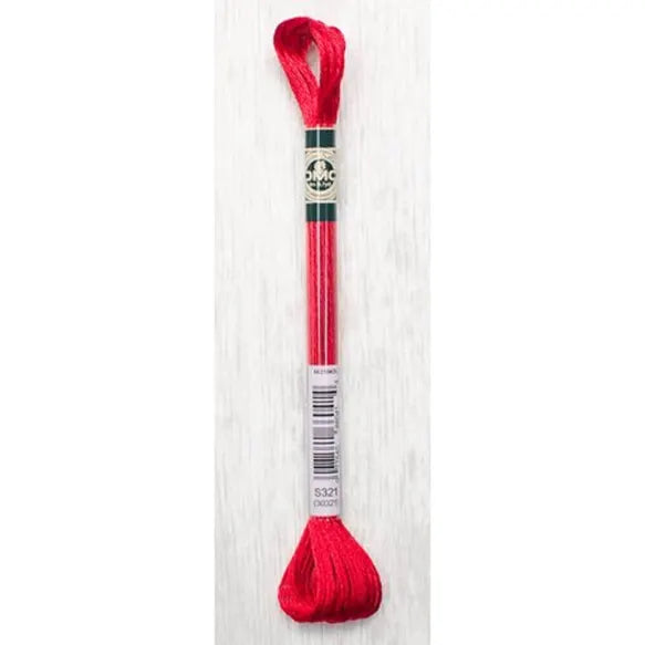 DMC Satin Thread- S321 (Carmine Red)