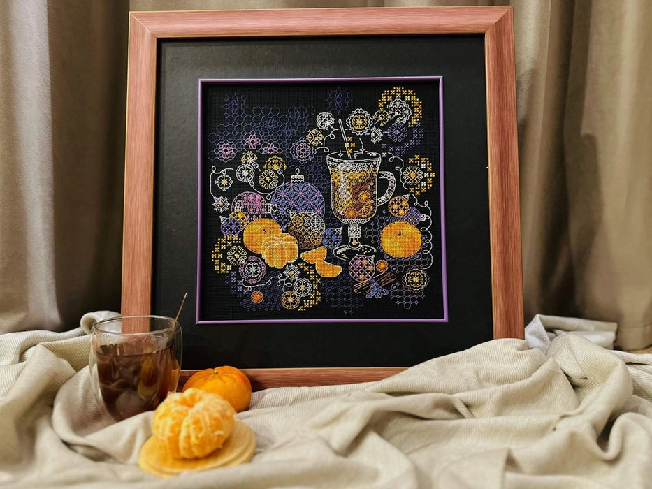 Riolis Blackwork Kit- 'Orange Mood' (2055)