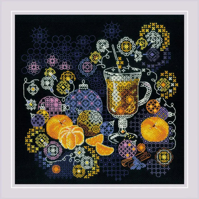 Riolis Blackwork Kit- 'Orange Mood' (2055)