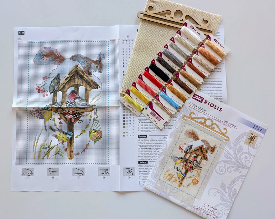 Riolis Cross Stitch Kit- 'Winter Cottage Garden' (1751)