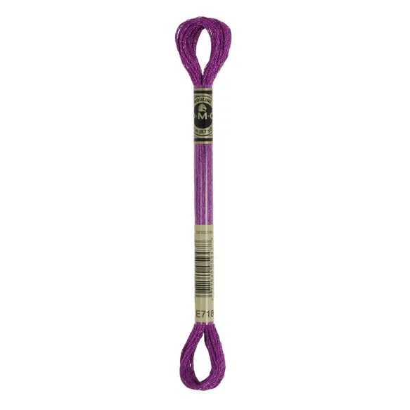 DMC Light Effects Thread-E718 (Metallic Rose Magenta)