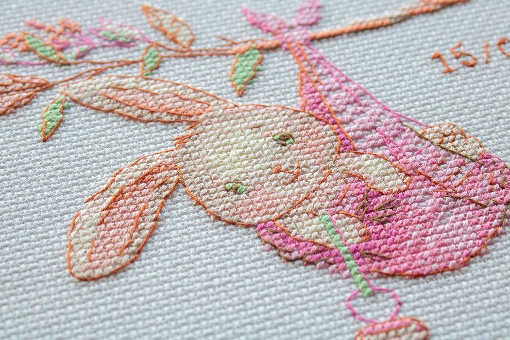 Aine Cross Stitch Kit- Newborn Sampler- Pink (A1029)