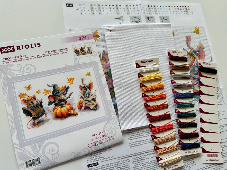 Riolis Cross Stitch Kit- 'Spooky Mouse Trio' (2241)