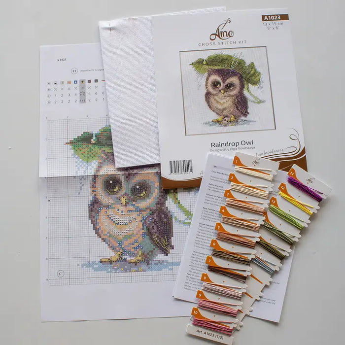 Aine Cross Stitch Kit- 'Raindrop Owl' (A1023)