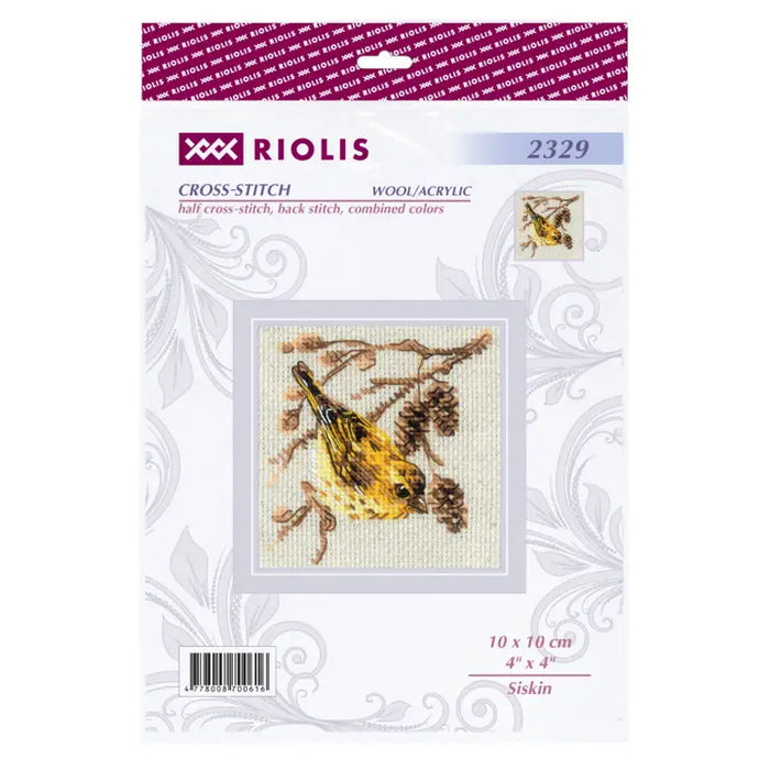 Riolis Cross Stitch Kit- 'Siskin' (2329)