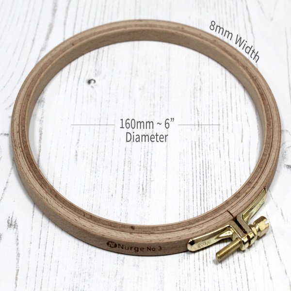 Nurge 8mm Beech Screwed Embroidery Hoop