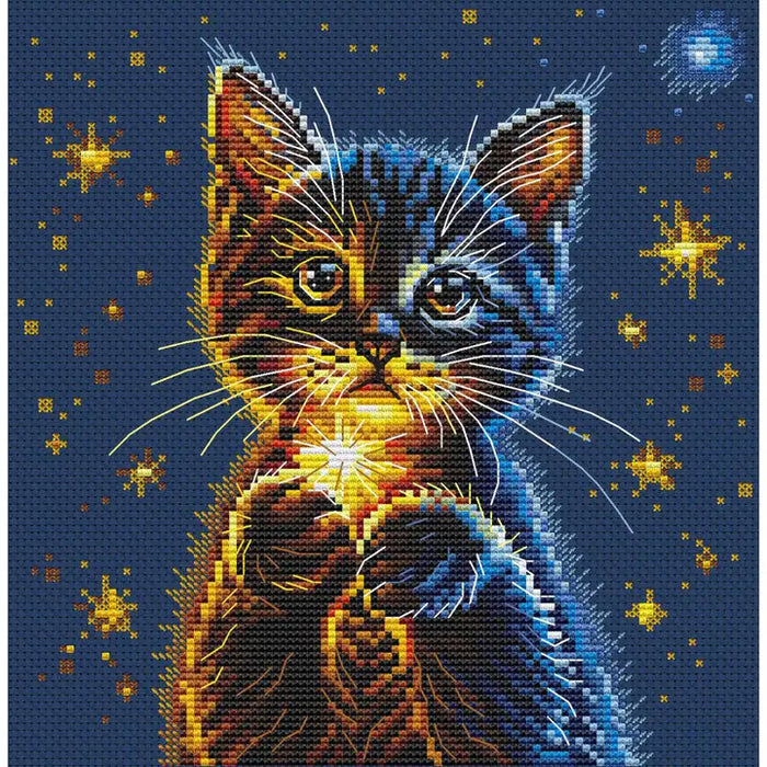 Collection D'Art Cross-Stitch Kit- 'Cat Holding Star' (BC8116)