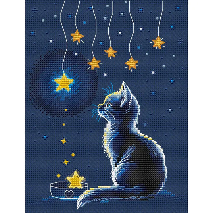 Collection D'Art Cross-Stitch Kit- 'Cats and Stars' (BC8115)