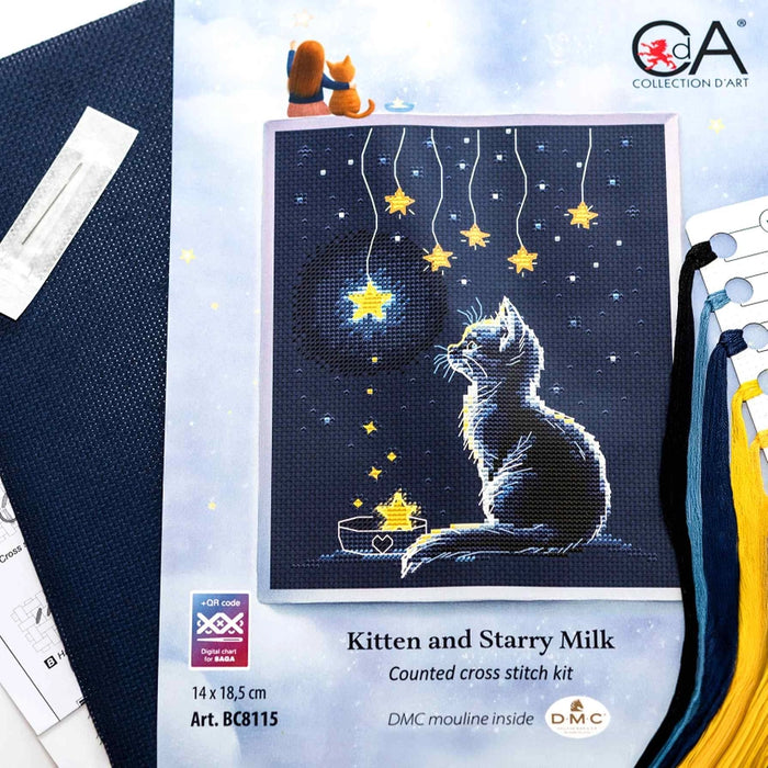 Collection D'Art Cross-Stitch Kit- 'Cats and Stars' (BC8115)