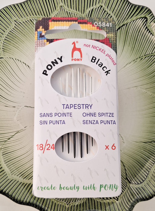 PONY Black Tapestry Needles- Sizes: 18-20-22-24