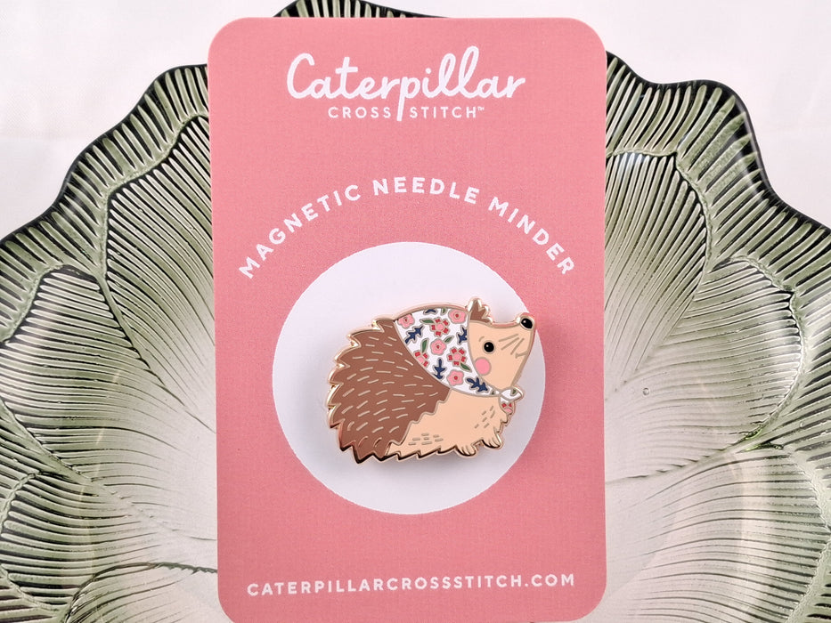 Caterpillar Cross Stitch Hedgehog Magnetic Needle Minder