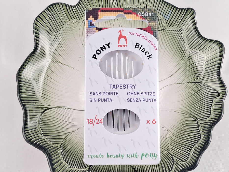 PONY Black Tapestry Needles- Sizes: 18-20-22-24