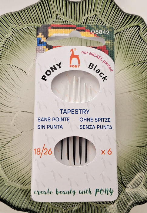 PONY Black Tapestry Needles- Sizes: 18-20-22-24-26