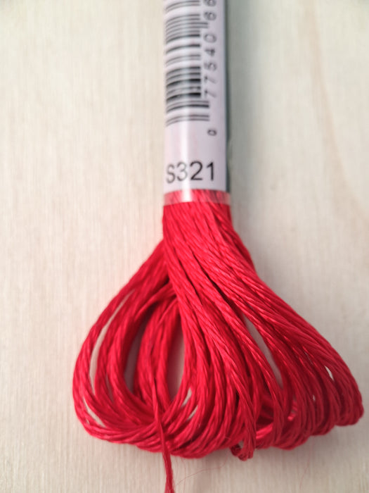 DMC Satin Thread- S321 (Carmine Red)