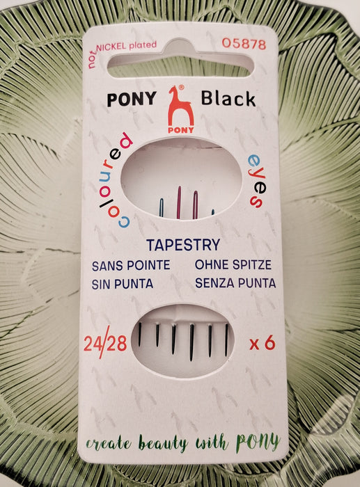PONY Black Tapestry Needles- Sizes: 24-26-28