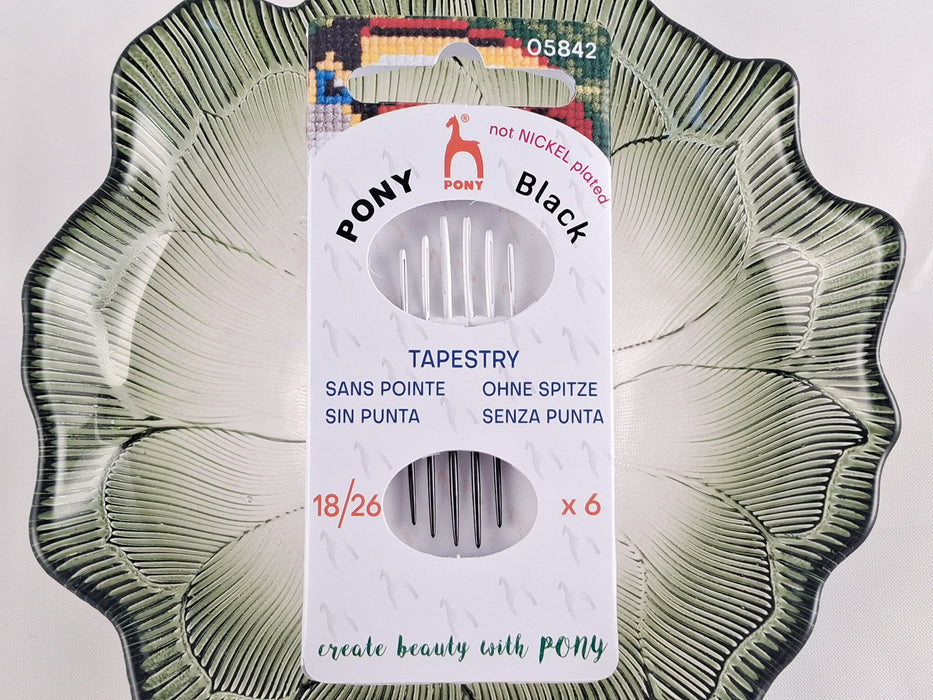PONY Black Tapestry Needles- Sizes: 18-20-22-24-26