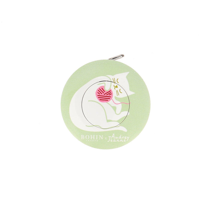 Bohin Automatic Measuring Tape- Cat (Green)