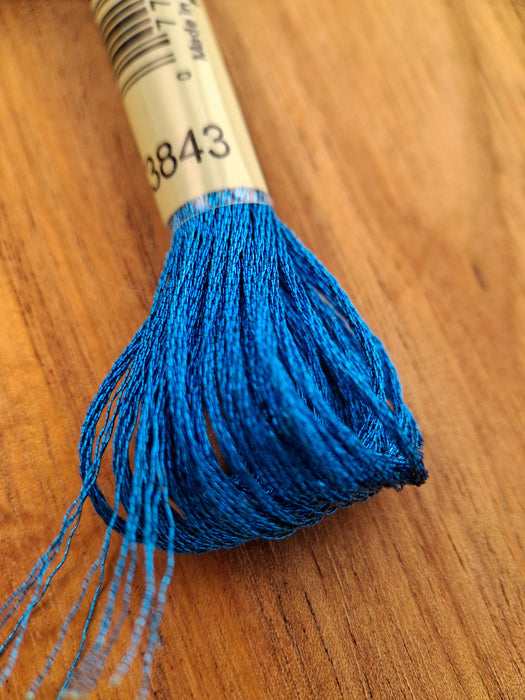 DMC Light Effects Thread-E3843 (Metallic Pool Blue)