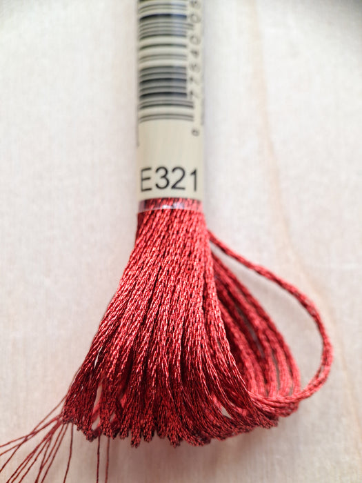 DMC Light Effects Thread-E321 (Metallic Carmine Red)
