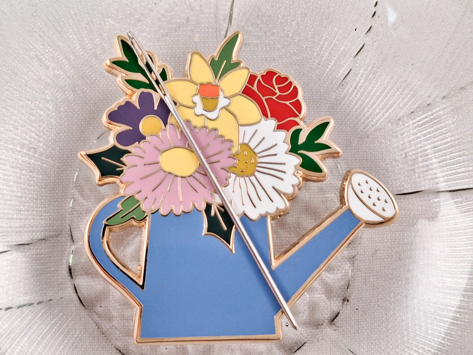 Caterpillar Cross Stitch Watering Can Magnetic Needle Minder