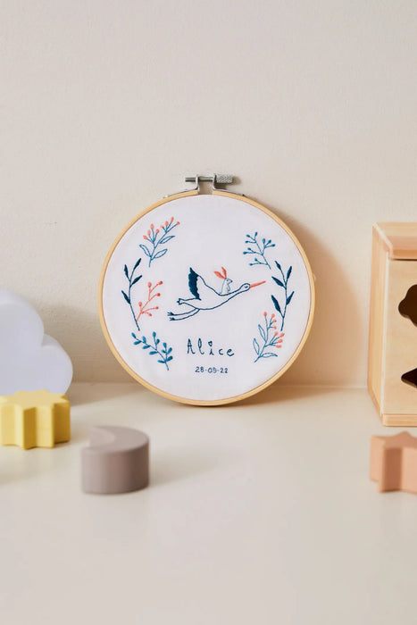 DMC Embroidery Kit- Stork Baby Keepsake